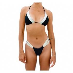 NEW GIGIZARA lunar triangle bikini top geo wave elegance in multi